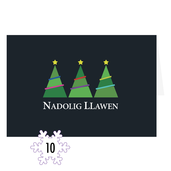 Cardiau Nadolig Llwyd a Gwyrdd