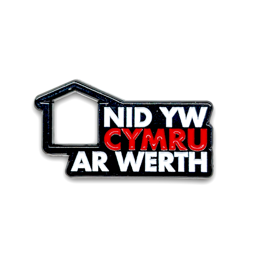 cymdeithas yr iaith nid yw cymru ar werth bathodyn carw piws ty haf meibion glyndwr