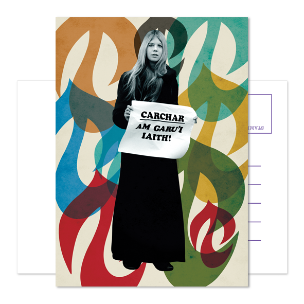 Cerdyn Post Cymdeithas - Carw Piws