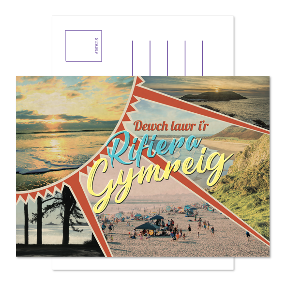 Cerdyn Post Rifiera Gymreig - Carw Piws