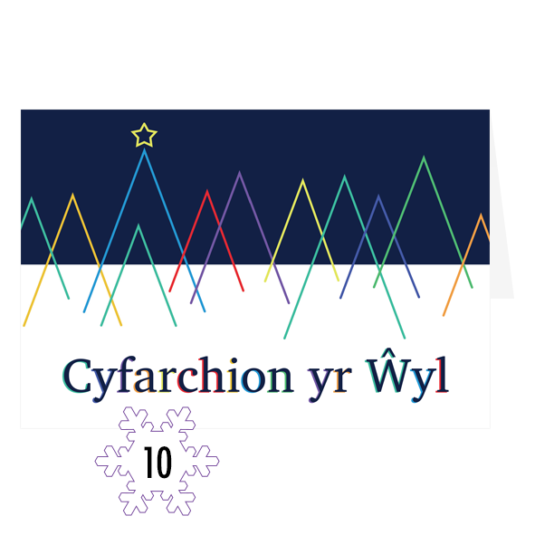 Cardiau Nadolig Coed Lliwgar